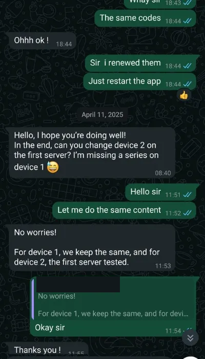 Skärmbild från WhatsApp på engelska. 1